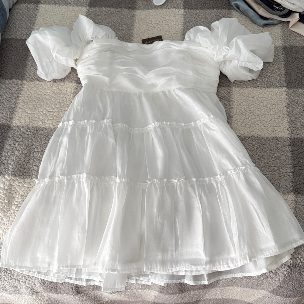 Main Strip White Mini Dress